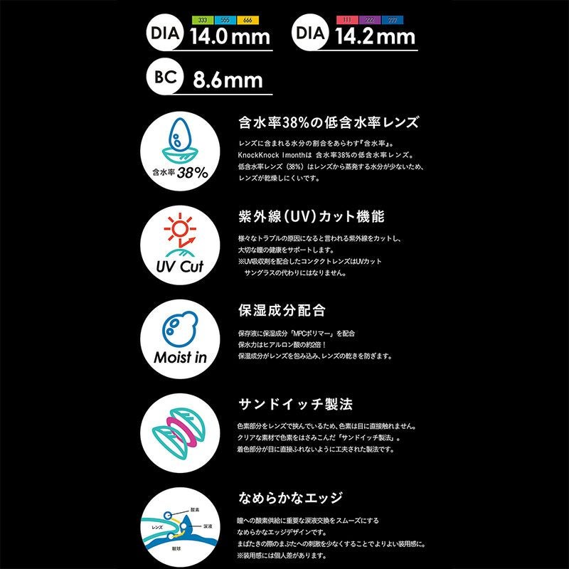 ノックノック 1ヶ月用 No.333[度あり・度なし][2枚入] KK56866 | 粧美