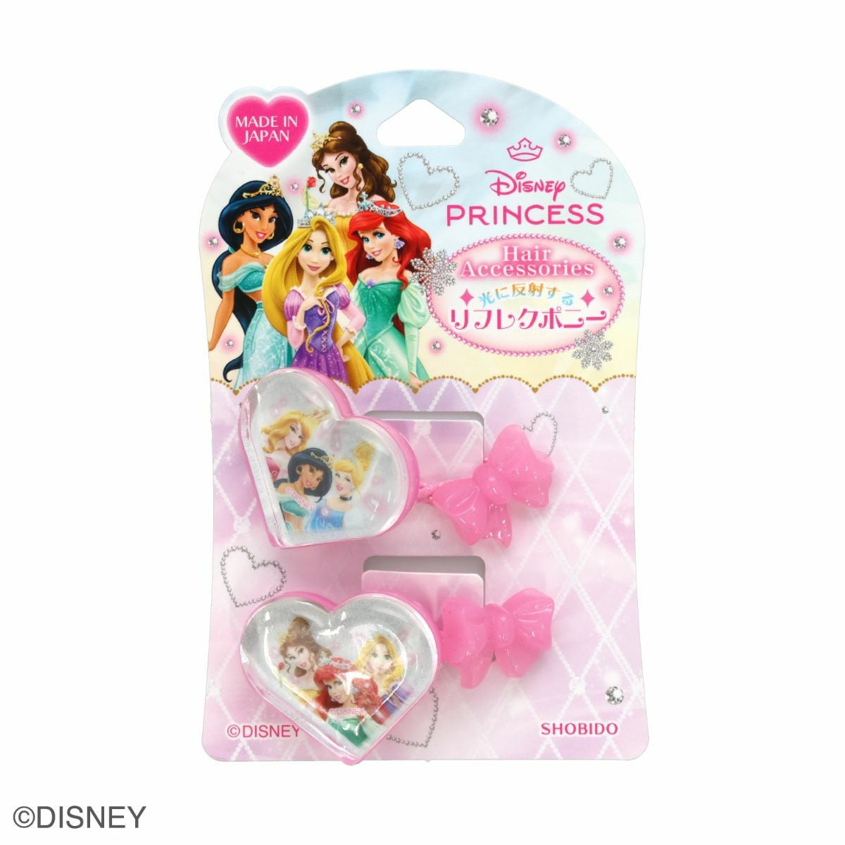 Disney ヘアゴム リフレクヘアポニー ハート型 ＜ ディズニープリンセス ＞