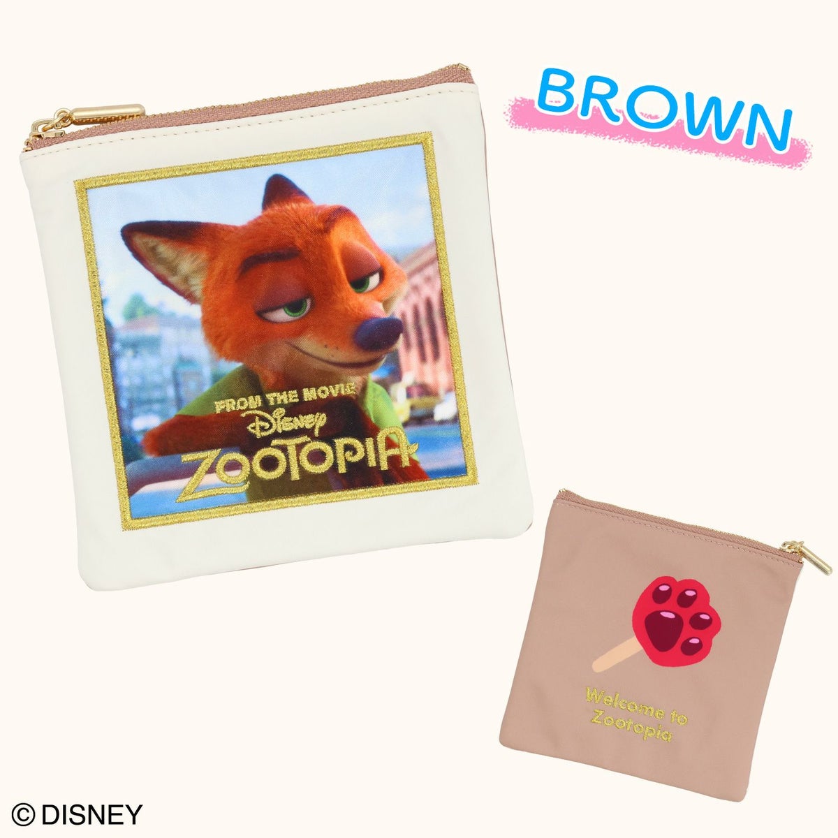 Disney ズートピア ファイナルフレームシリーズ スクエアポーチ ＜BROWN＞