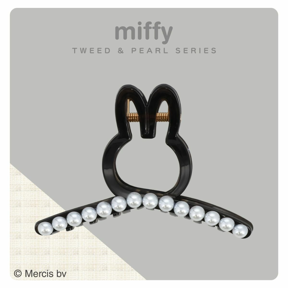 miffy ツイード&パールシリーズ ツイストバンスクリップ ＜ BLACK ＞