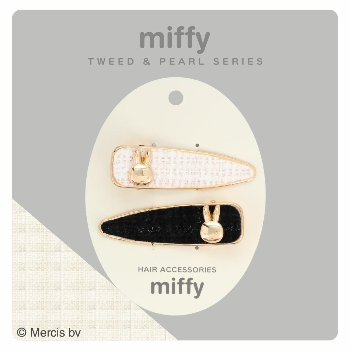 miffy ツイード&パールシリーズ ヘアクリップset ＜ ツイード ＞