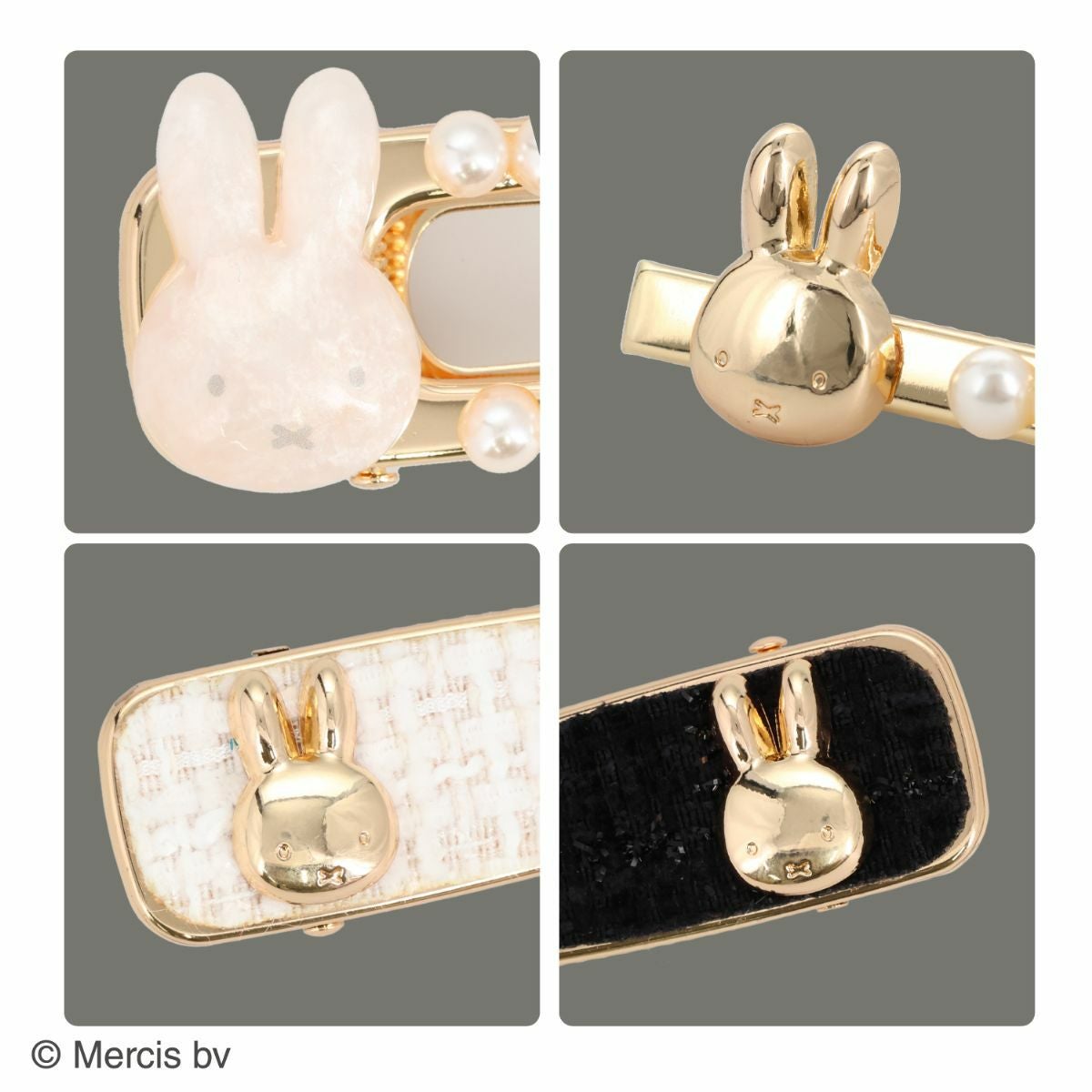 miffy ツイード&パールシリーズ ヘアクリップset ＜ パール ＞