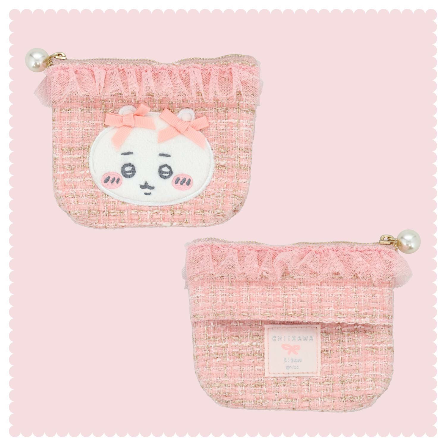 ちいかわ リボンシリーズ ツイードティッシュポーチ ＜ちいかわ