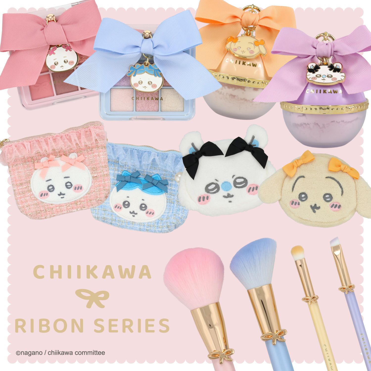 ちいかわ リボンシリーズ ツイードティッシュポーチ ＜ちいかわ/ハチワレ/うさぎ/モモンガ＞ 粧美堂 shobido