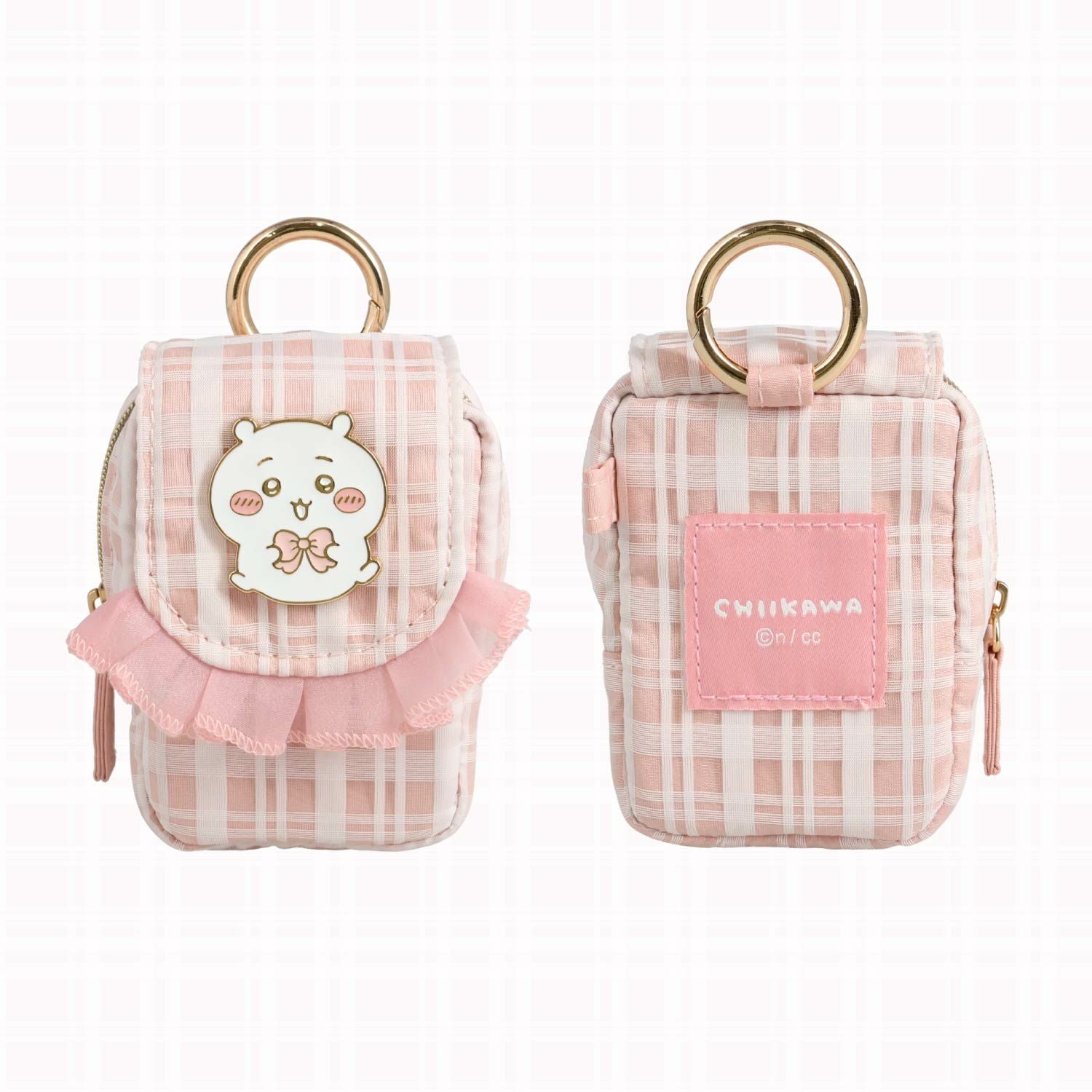 ちいかわ チェックシリーズ カラビナ付きミニポーチ | 粧美堂