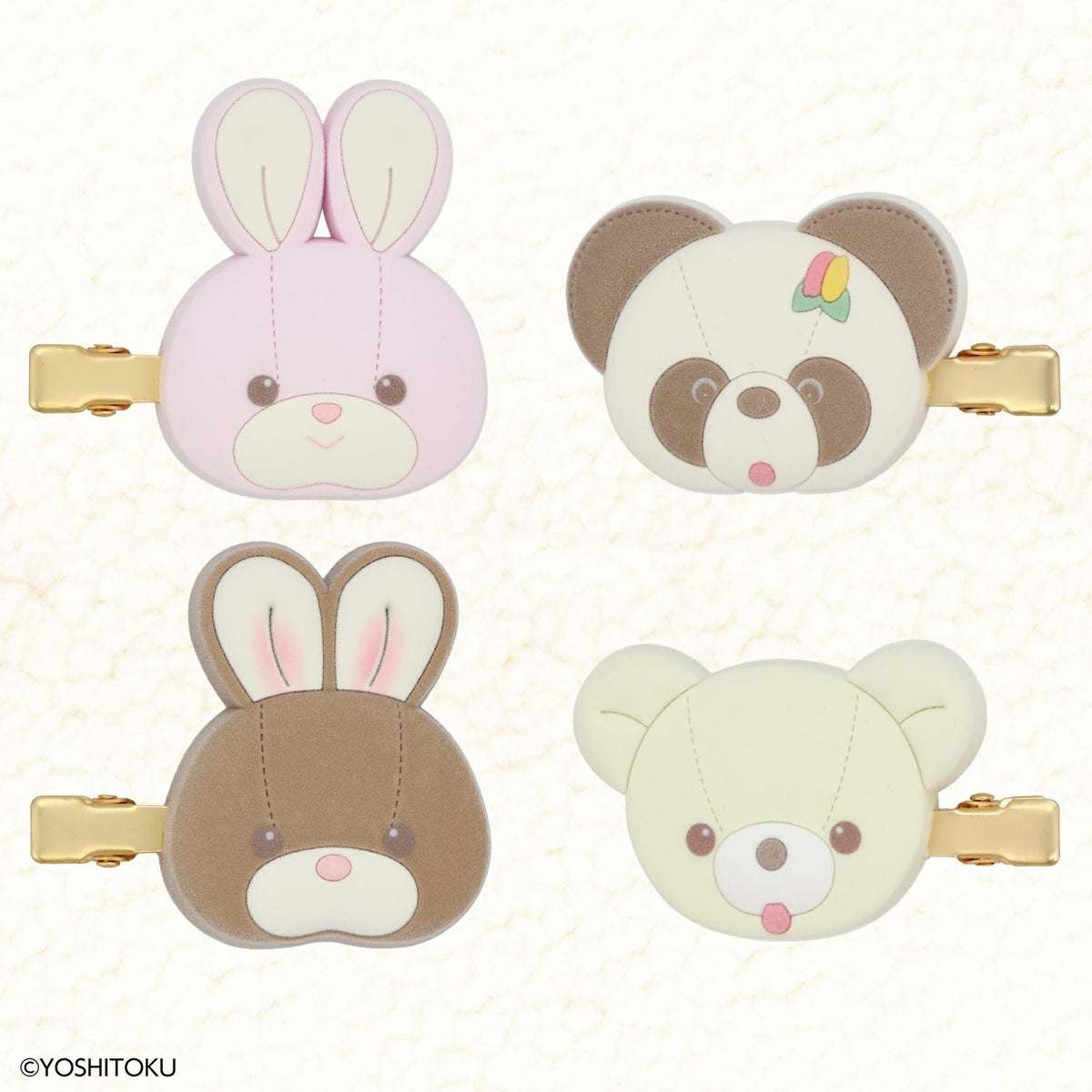 【ケース商品】【全8種セット】 吉徳 レトロぬいぐるみこれくしょん 吉徳シークレットフロッキー前髪クリップセット 粧美堂 shobido