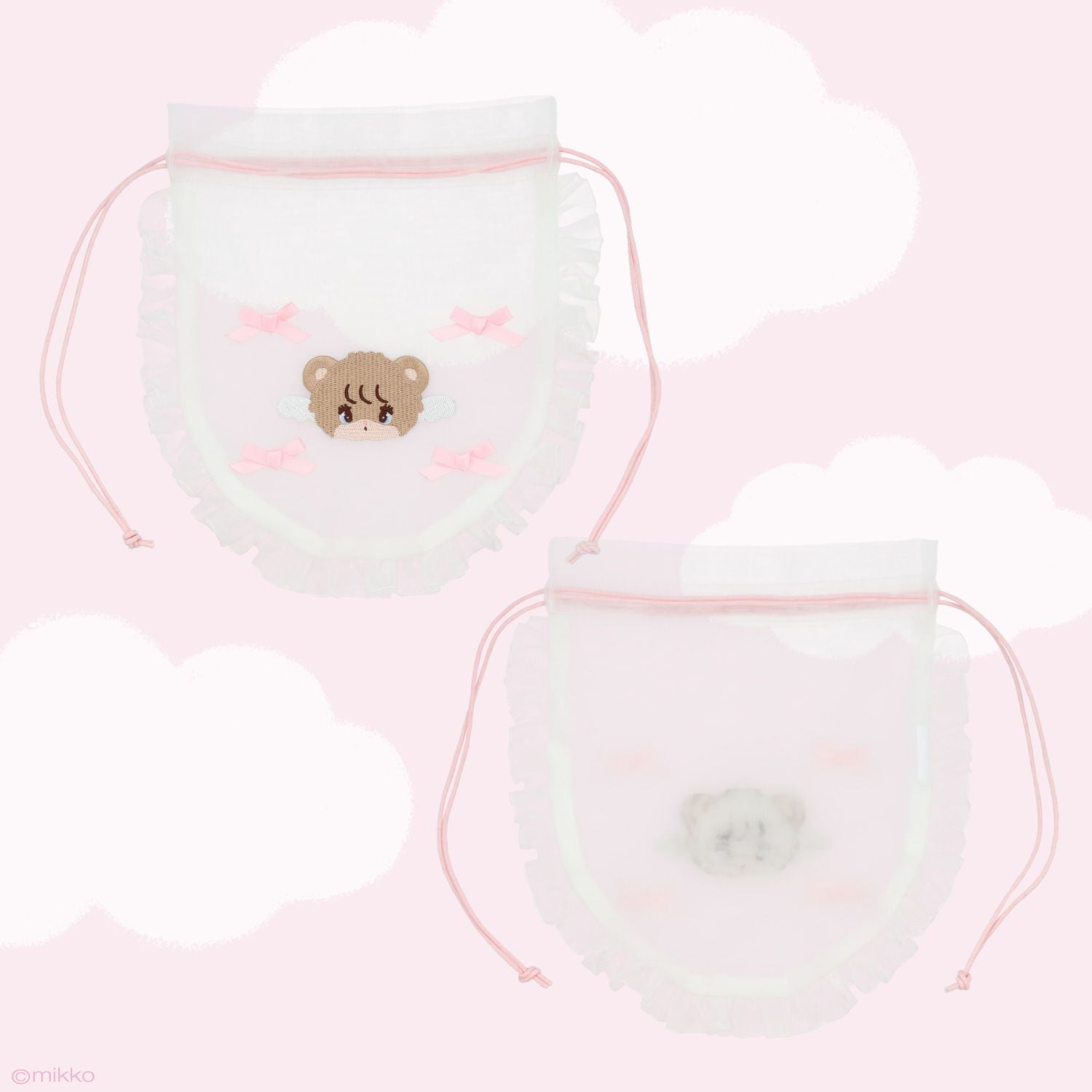 Lil ala mode エンジェルシリーズ ラウンド巾着ポーチ ＜ムース/キャミー/スフレ/ラテ＞ 粧美堂 shobido