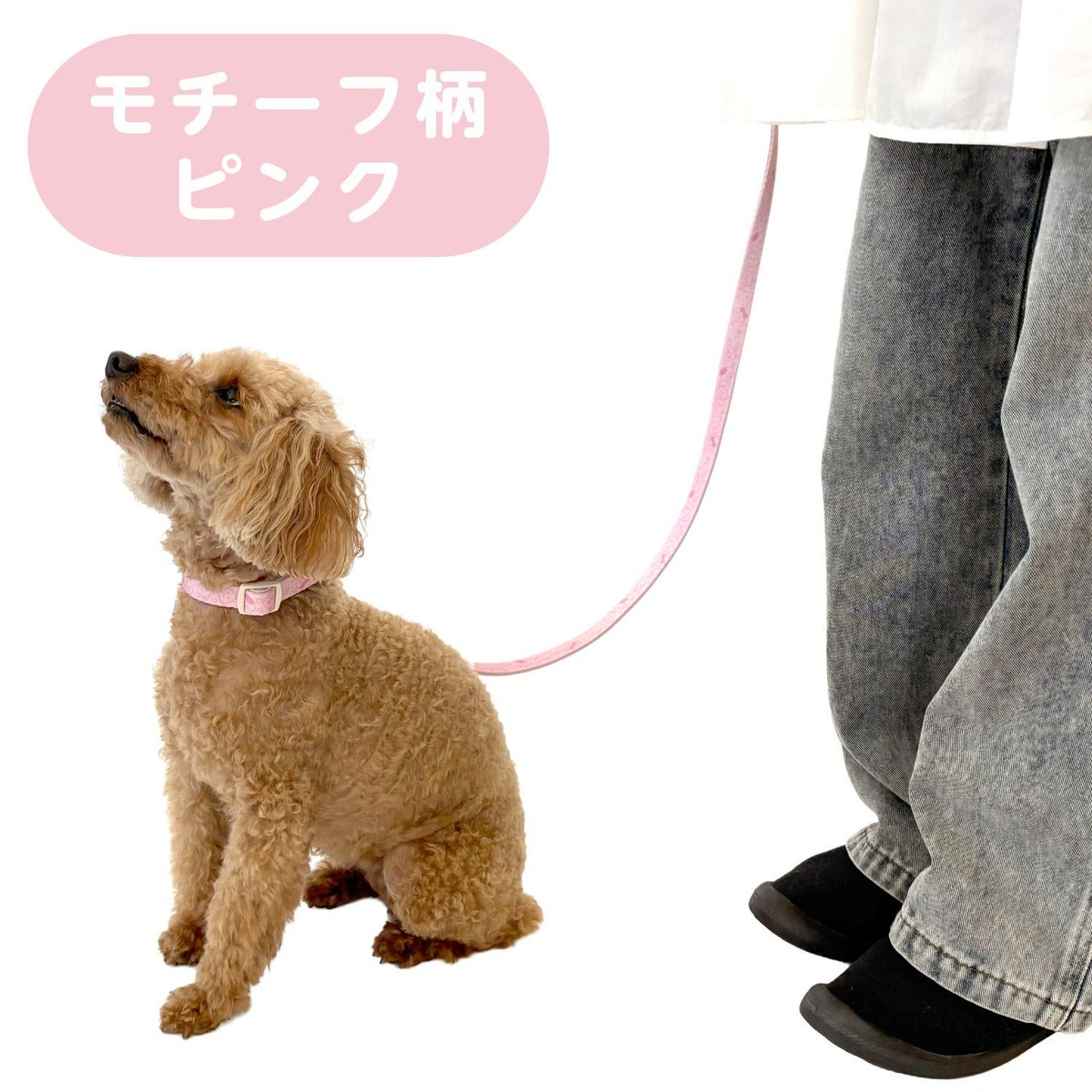 ちいかわ 小型犬用 リード ＜モチーフ柄ブルー/モチーフ柄ピンク/合皮アイボリー/合皮ピンク＞