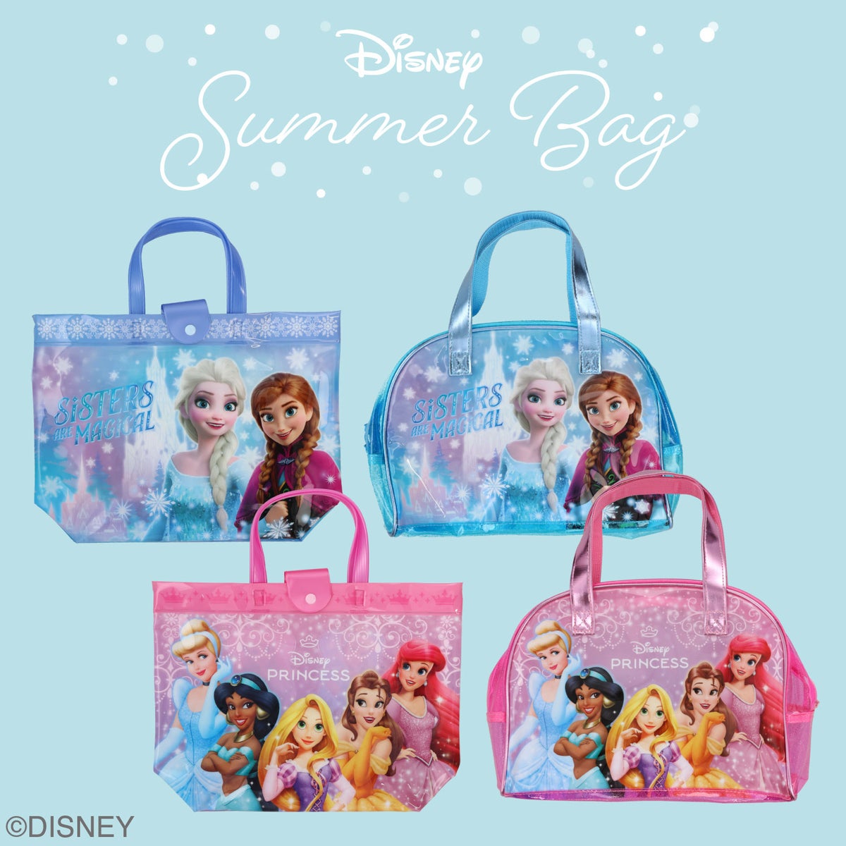 Disney ボストンバッグ ＜アナと雪の女王/ディズニープリンセス＞ ディズニー サマーバッグ ビニールバッグ 粧美堂 shobido