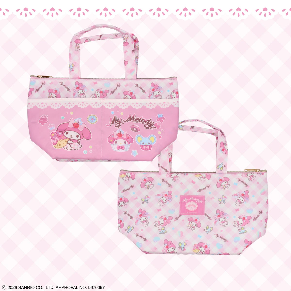 サンリオキャラクターズ ランチトートバッグ ＜マイメロディ/クロミ/シナモロール/ハローキティ＞ 粧美堂 shobido