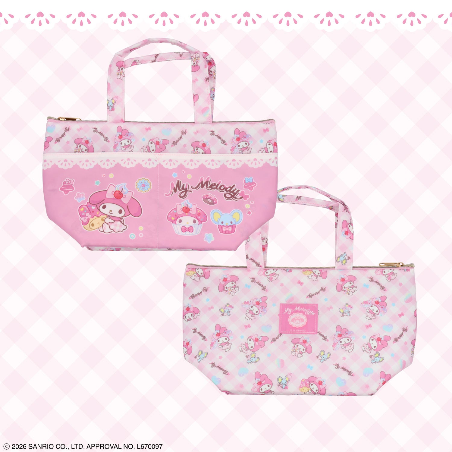 サンリオキャラクターズ ランチトートバッグ ＜マイメロディ/クロミ/シナモロール/ハローキティ＞ 粧美堂 shobido