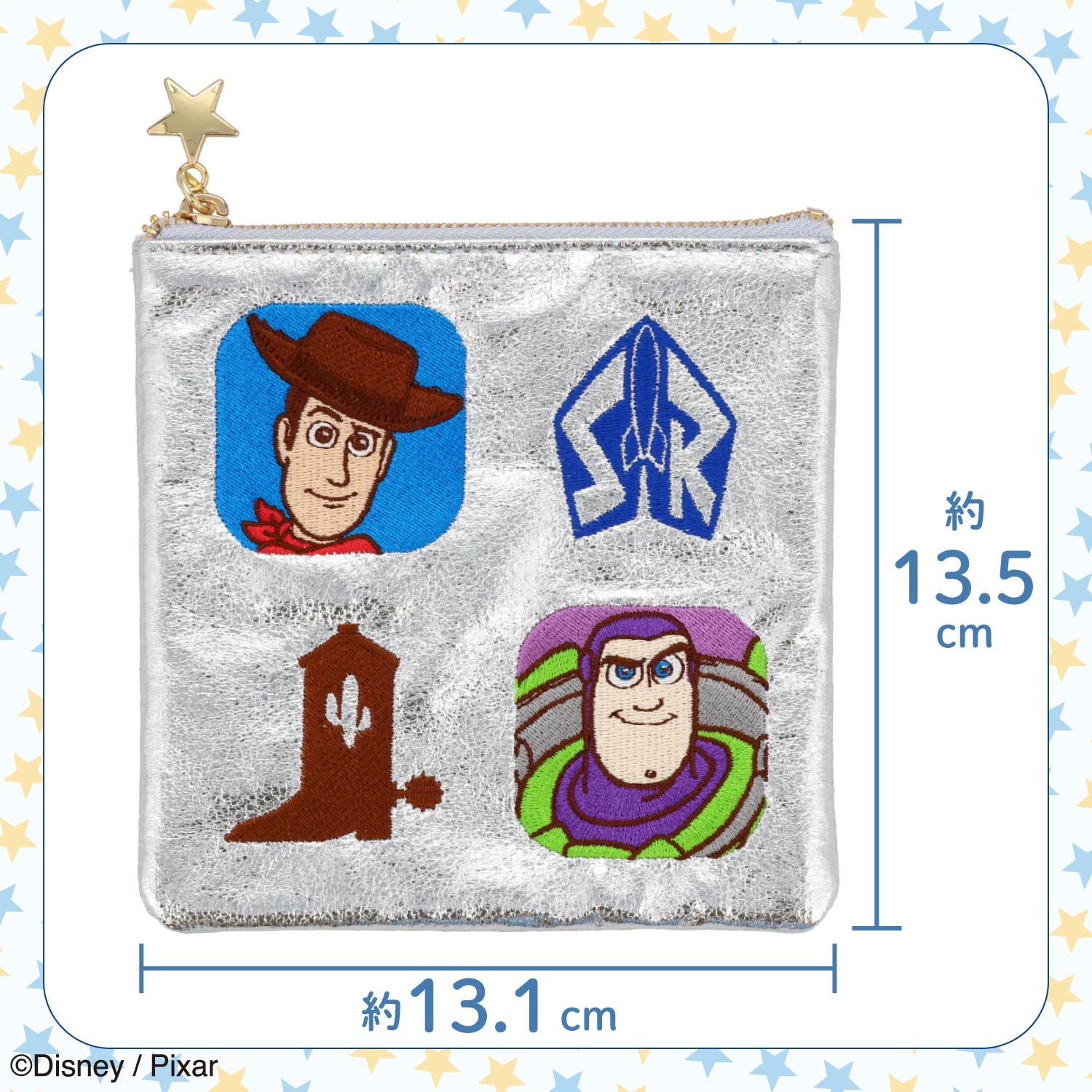 Disney TOY STORY 5 シリーズ スクエアポーチ ＜ SILVER / BLUE ＞