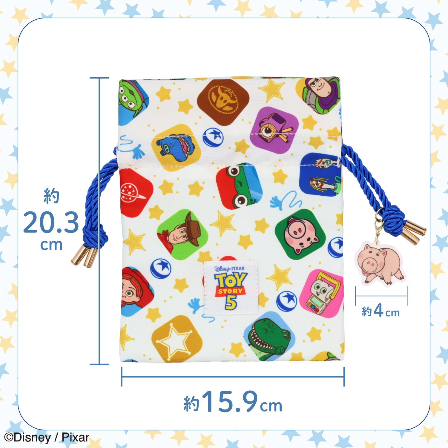 Disney TOY STORY 5 シリーズ 巾着ポーチ ＜ WHITE / BLUE ＞