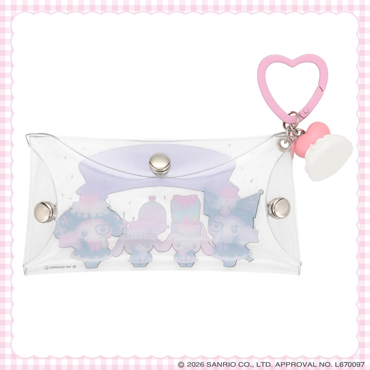 サンリオキャラクターズ DREAMY SWEETS GHOST HOUSEシリーズ ホイップクリームチャーム付きPVCマルチポーチ 粧美堂 SHOBIDO