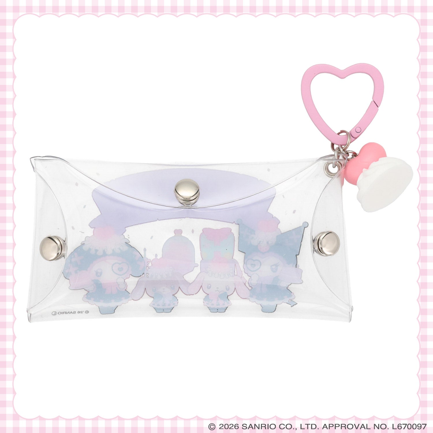 サンリオキャラクターズ DREAMY SWEETS GHOST HOUSEシリーズ ホイップクリームチャーム付きPVCマルチポーチ 粧美堂 SHOBIDO