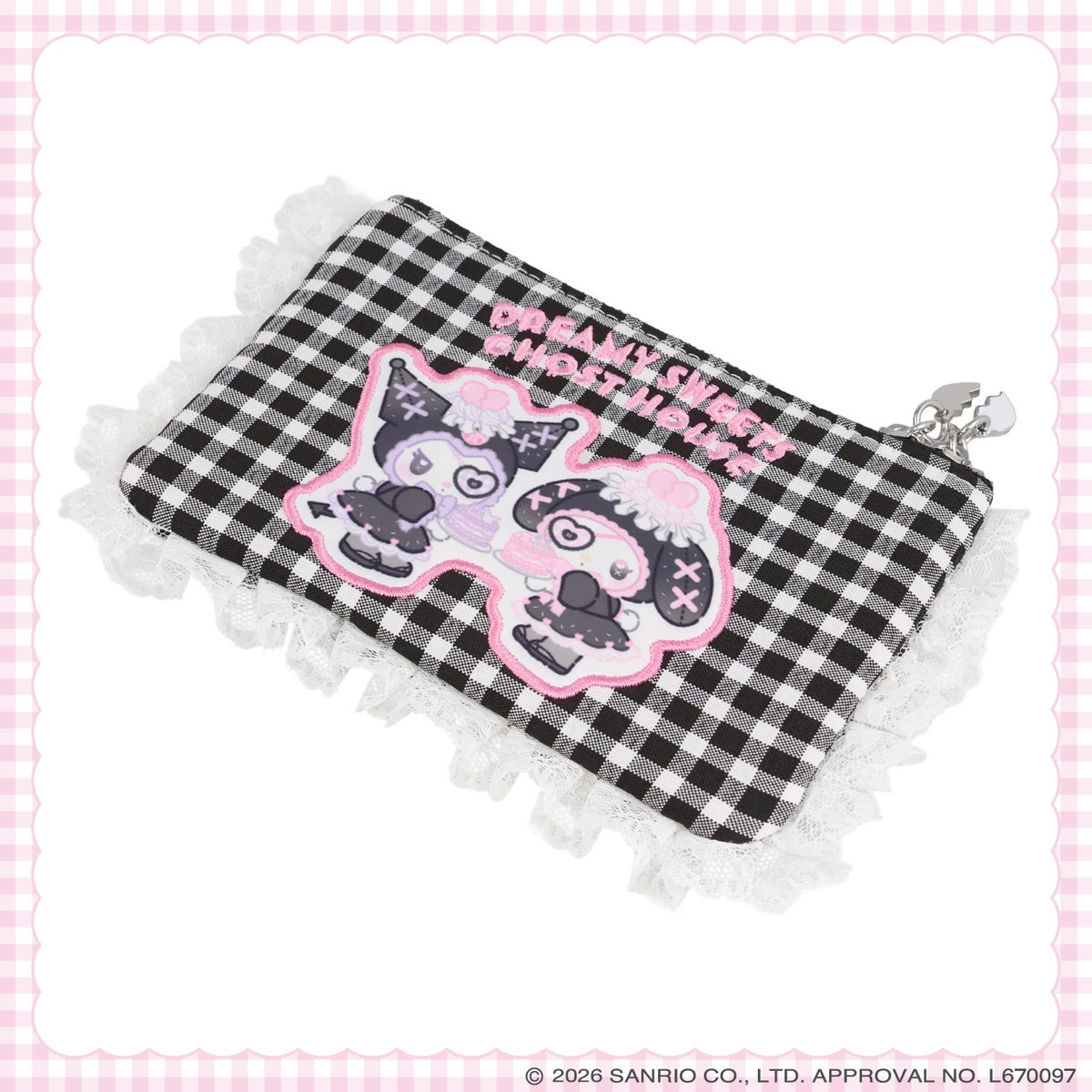 サンリオキャラクターズ DREAMY SWEETS GHOST HOUSEシリーズ ギンガムチェックティッシュポーチ ＜ マイメロディ＆クロミ / シュガーバニーズ ＞ 粧美堂 SHOBIDO