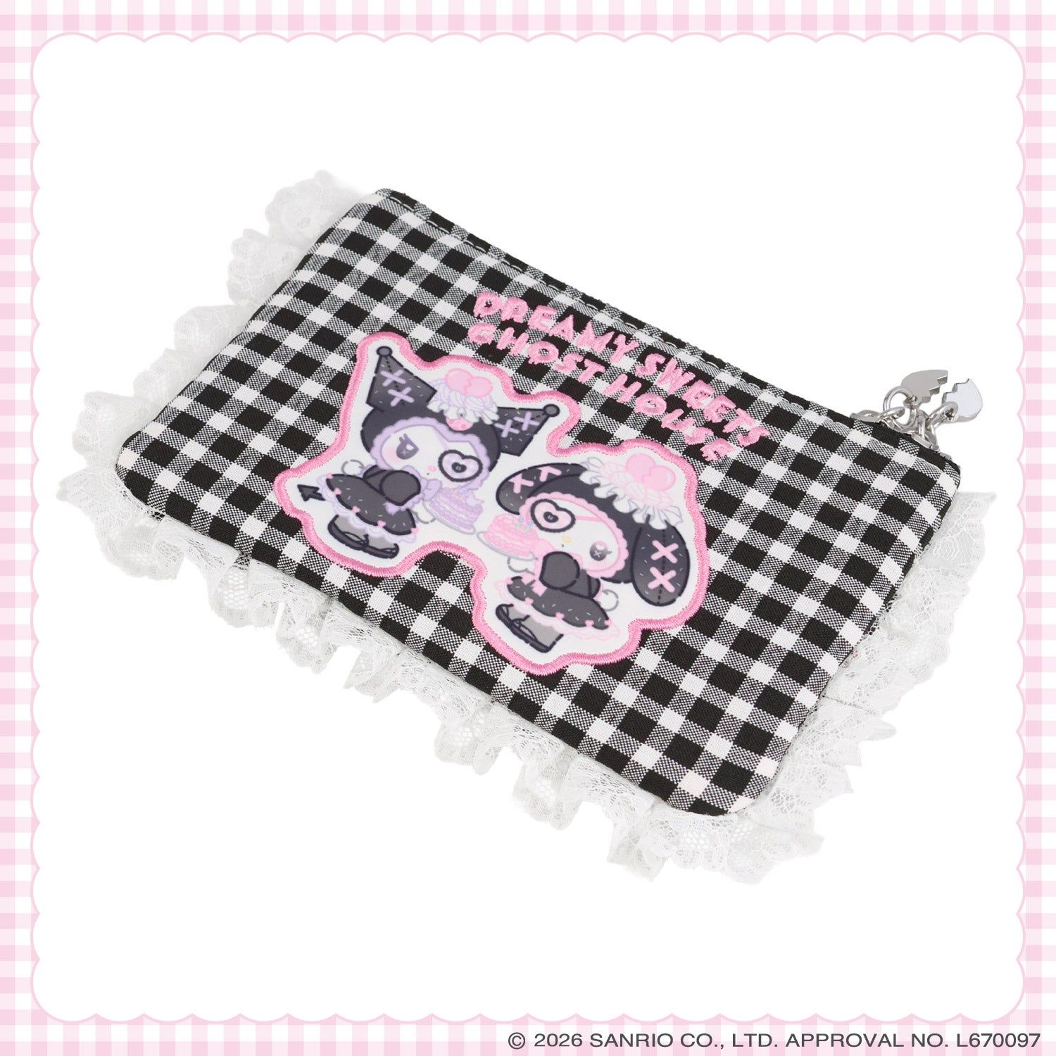 サンリオキャラクターズ DREAMY SWEETS GHOST HOUSEシリーズ ギンガムチェックティッシュポーチ ＜ マイメロディ＆クロミ / シュガーバニーズ ＞ 粧美堂 SHOBIDO