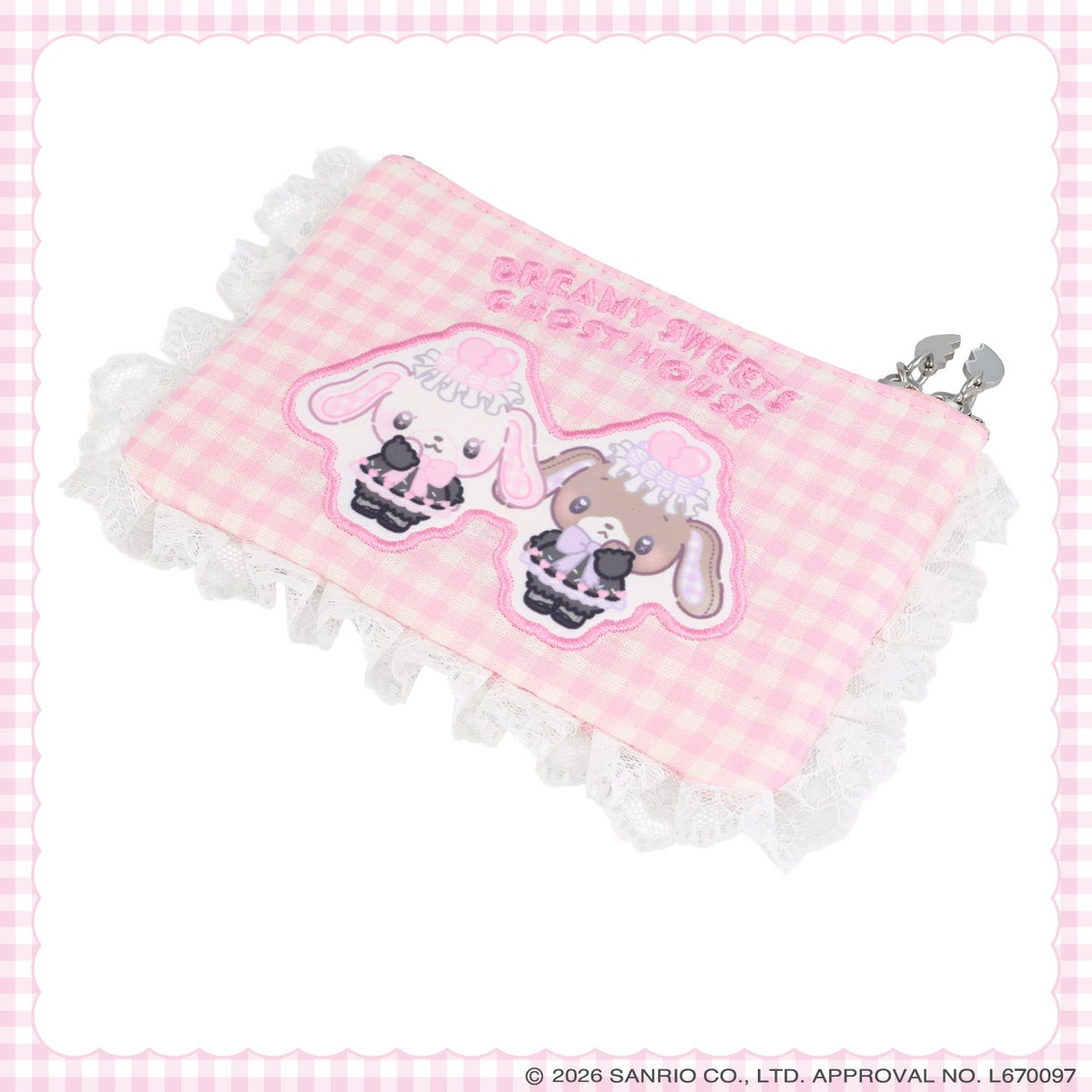 サンリオキャラクターズ DREAMY SWEETS GHOST HOUSEシリーズ ギンガムチェックティッシュポーチ ＜ マイメロディ＆クロミ / シュガーバニーズ ＞ 粧美堂 SHOBIDO