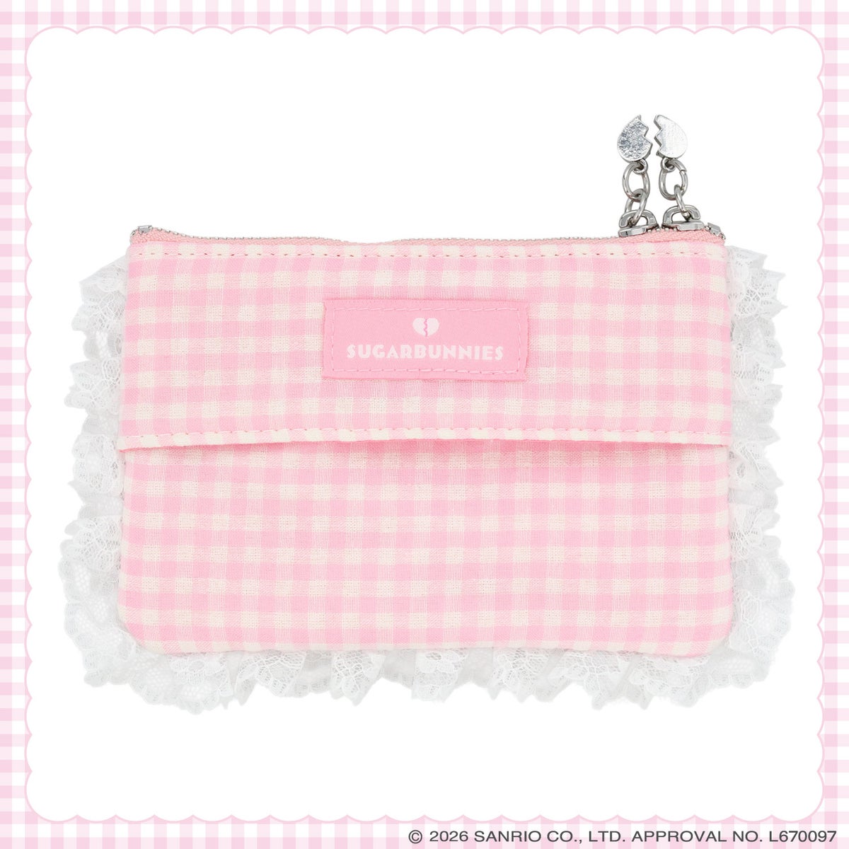 サンリオキャラクターズ DREAMY SWEETS GHOST HOUSEシリーズ ギンガムチェックティッシュポーチ ＜ マイメロディ＆クロミ / シュガーバニーズ ＞ 粧美堂 SHOBIDO