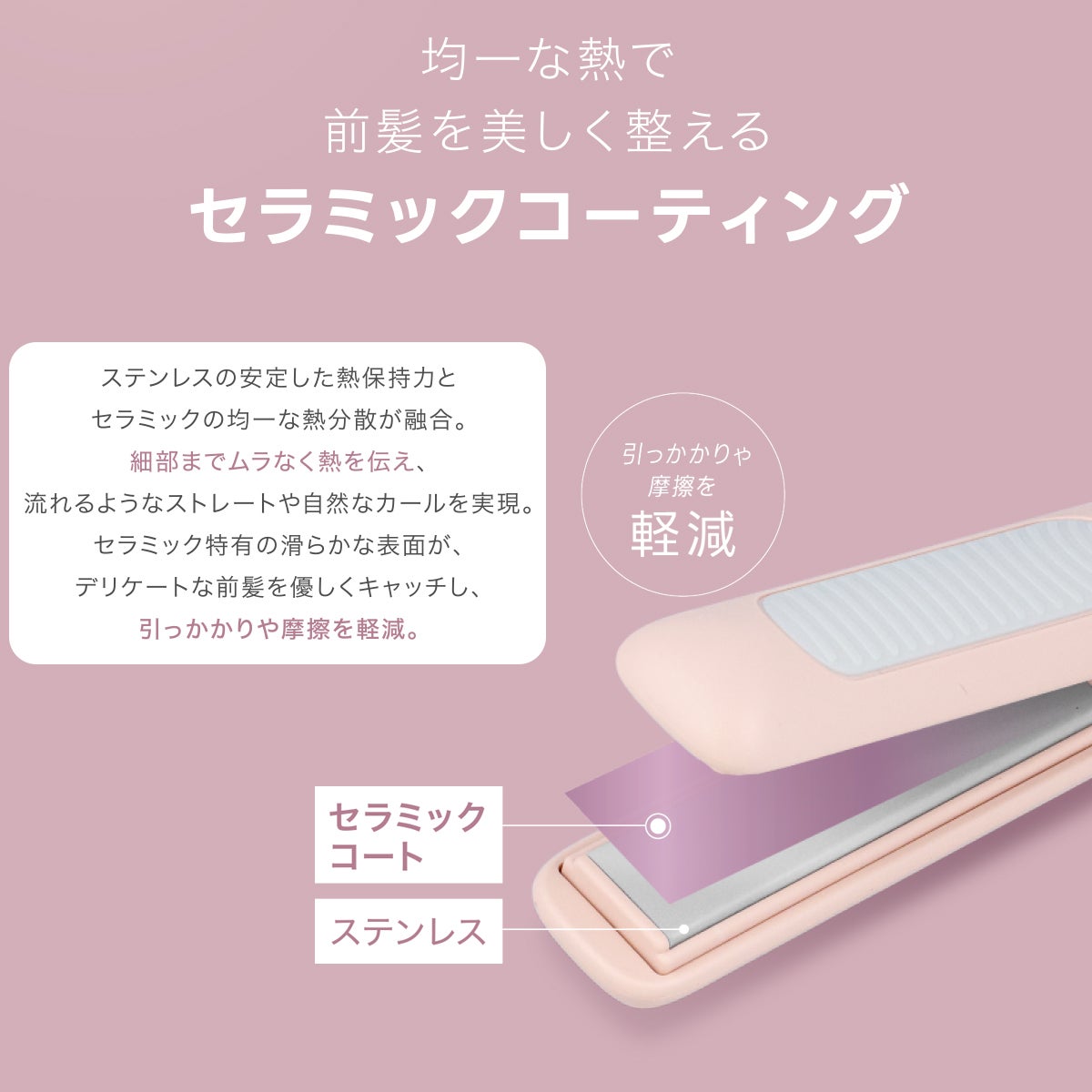 miffy どこでも前髪ミニアイロン (USB給電式) 軽量 ヘアアイロン
