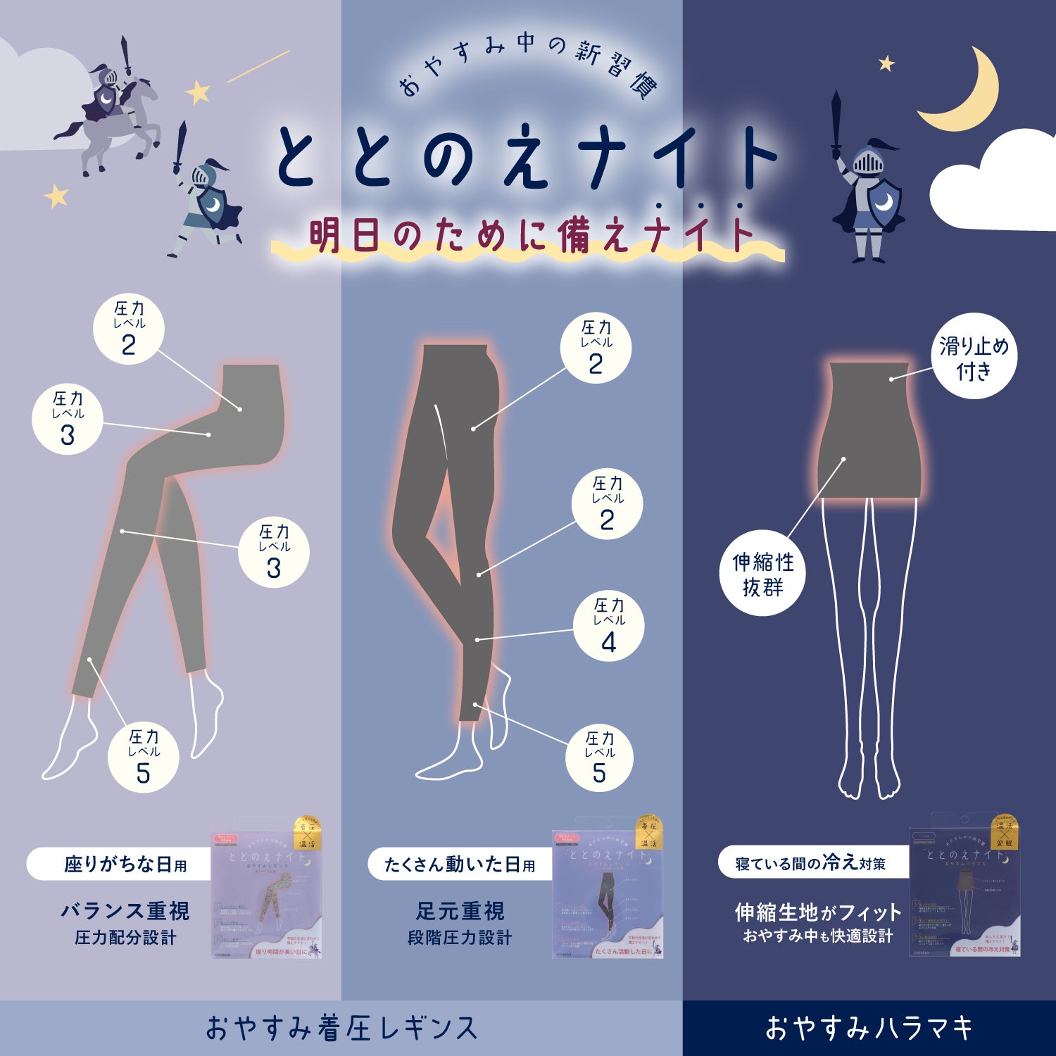 ととのえナイト おやすみシリーズ ＜ おやすみレギンス ＞